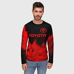 Лонгслив мужской Toyota - red gradient посередине, цвет: 3D-принт — фото 2