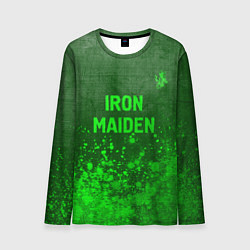 Мужской лонгслив Iron Maiden - green gradient посередине