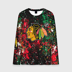Лонгслив мужской Chicago Blackhawks NHL black, цвет: 3D-принт