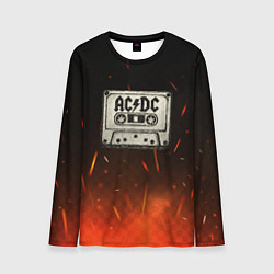 Мужской лонгслив ACDC лого на кассете