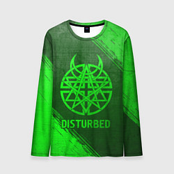 Лонгслив мужской Disturbed - green gradient, цвет: 3D-принт
