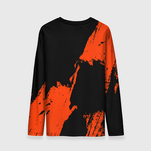 Мужской лонгслив Анахайм Дакс - оранжевая краска / 3D-принт – фото 2