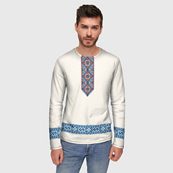 Лонгслив мужской Обережник - вышиванка, цвет: 3D-принт — фото 2