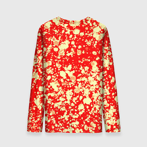 Мужской лонгслив Пятнистый красно-жёлтый / 3D-принт – фото 2