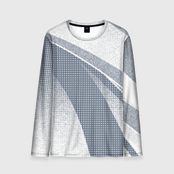 Лонгслив мужской Светлый серо-голубой текстурированный с полосой, цвет: 3D-принт