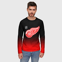 Лонгслив мужской Детройт Ред Уингз - градиент, цвет: 3D-принт — фото 2