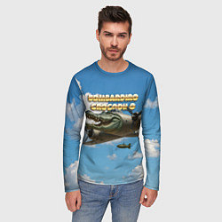 Лонгслив мужской Bombardino Crocodillo мем, цвет: 3D-принт — фото 2
