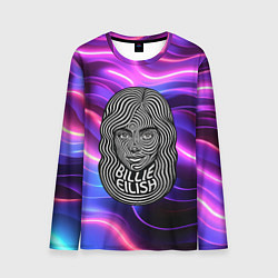 Лонгслив мужской Портрет Билли Айлиш из линий, цвет: 3D-принт