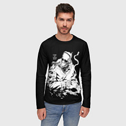 Лонгслив мужской Скелет с кружкой, цвет: 3D-принт — фото 2