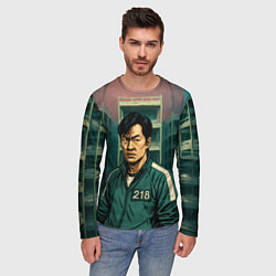 Лонгслив мужской Игрок 218 из Игры в кальмара, цвет: 3D-принт — фото 2