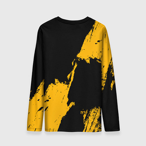 Мужской лонгслив Голден Стэйт Уорриорз - брызги желтой краски / 3D-принт – фото 2