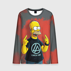 Лонгслив мужской Гомер в футболке Linkin Park, цвет: 3D-принт