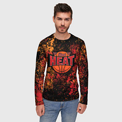 Лонгслив мужской Майами Хит - цветовой хаос, цвет: 3D-принт — фото 2