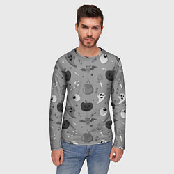 Лонгслив мужской Halloween grey, цвет: 3D-принт — фото 2