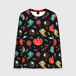 Лонгслив мужской Halloween red pumpkin, цвет: 3D-принт