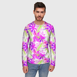 Лонгслив мужской Palm tree pink, цвет: 3D-принт — фото 2