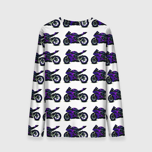 Мужской лонгслив Motorcycle purple gloss / 3D-принт – фото 2