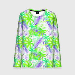 Лонгслив мужской Palm green white, цвет: 3D-принт