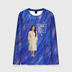 Лонгслив мужской Lana Del Rey в белом классическом платье на синем, цвет: 3D-принт