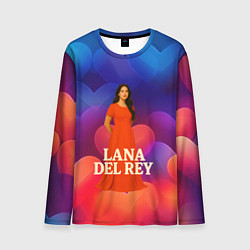 Мужской лонгслив Lana Del Rey на фоне сердечек