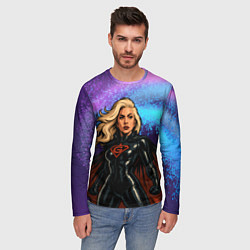 Лонгслив мужской Леди Гага в костюме супергероя, цвет: 3D-принт — фото 2