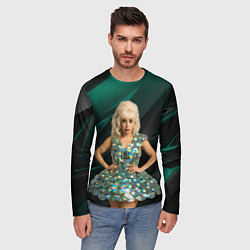 Лонгслив мужской Леди Гага в платье из дисков, цвет: 3D-принт — фото 2