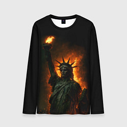 Мужской лонгслив Статуя свободы в огне