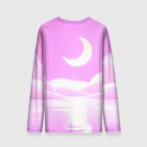 Мужской лонгслив Панда с мороженым качается на радуге / 3D-принт – фото 2