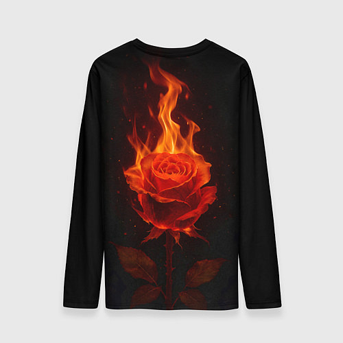 Мужской лонгслив Flaming rose / 3D-принт – фото 2