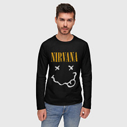 Лонгслив мужской Nirvana rock music, цвет: 3D-принт — фото 2