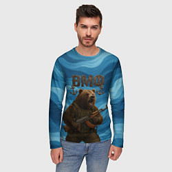Лонгслив мужской ВМФ Медведь с АК-47, цвет: 3D-принт — фото 2
