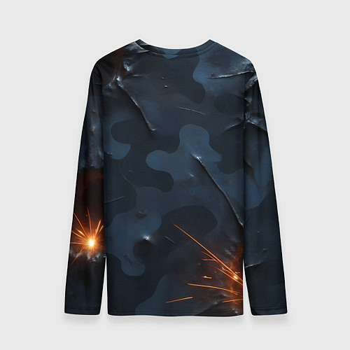Мужской лонгслив Камуфляжная текстура с дырами / 3D-принт – фото 2