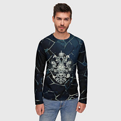 Лонгслив мужской Герб Российской империи абстрактный фон, цвет: 3D-принт — фото 2