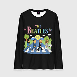 Мужской лонгслив The Beatles, мультяшный стиль