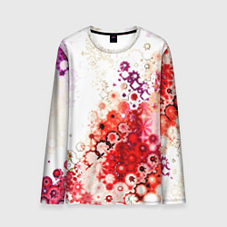 Мужской лонгслив Красный узор на белом