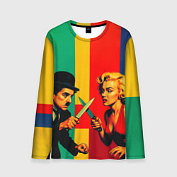 Лонгслив мужской Чарли Чаплин против Мэрилин Монро поп-арт, цвет: 3D-принт