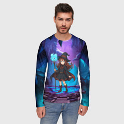 Лонгслив мужской Аниме девочка маг с волшебных посохом, цвет: 3D-принт — фото 2