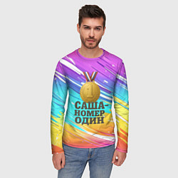 Лонгслив мужской Медаль Саша номер один, цвет: 3D-принт — фото 2