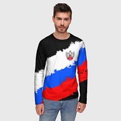 Лонгслив мужской Федерация бокса России - триколор, цвет: 3D-принт — фото 2