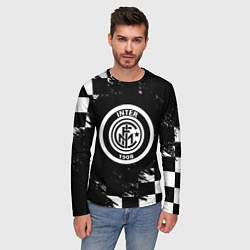 Лонгслив мужской Inter клетка краски, цвет: 3D-принт — фото 2