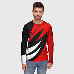 Лонгслив мужской Митсубиси - красный спорт, цвет: 3D-принт — фото 2