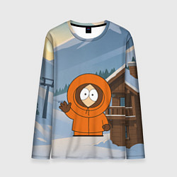 Мужской лонгслив Кенни машет рукой - Южный парк