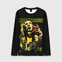 Лонгслив мужской Marilyn Manson tattoo, цвет: 3D-принт