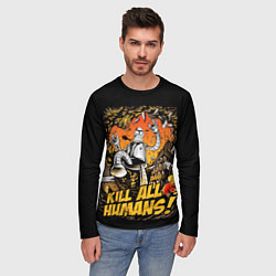 Лонгслив мужской Футурама - гигантский Бендер, цвет: 3D-принт — фото 2