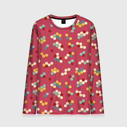 Лонгслив мужской Мозаика из шестиугольников на розовом, цвет: 3D-принт