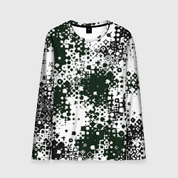 Лонгслив мужской Черно-зеленые узорчатые разводы, цвет: 3D-принт