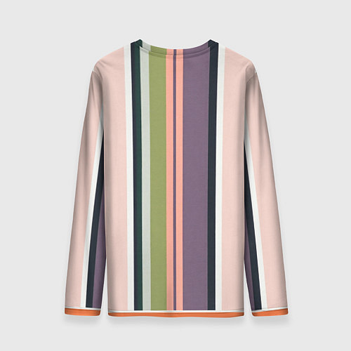 Мужской лонгслив Полосатый пиджак с оранжевым жилетом / 3D-принт – фото 2