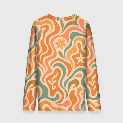 Мужской лонгслив Цветочная волна / 3D-принт – фото 2