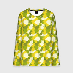 Лонгслив мужской Яркий камуфляж желтые и зеленые пятна, цвет: 3D-принт