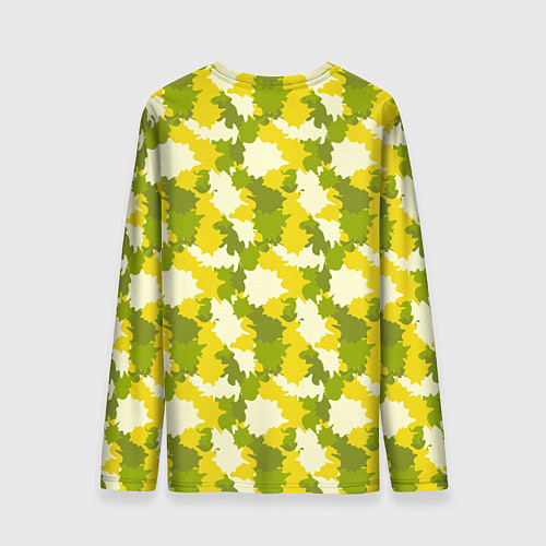 Мужской лонгслив Яркий камуфляж желтые и зеленые пятна / 3D-принт – фото 2